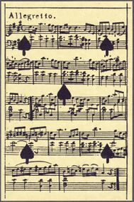Pik-5 (frz.) Aufnahme der Reproduktion Musikalisches Kartenspiel (Faksimile Piatnik, 1981)