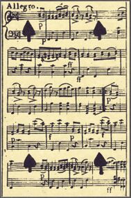 Pik-4 (frz.) Aufnahme der Reproduktion Musikalisches Kartenspiel (Faksimile Piatnik, 1981)