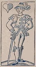 Herz-Ober (dt.) · Bayerisches Bild (Johann Michael Haslinger, Regensburg, um 1870)