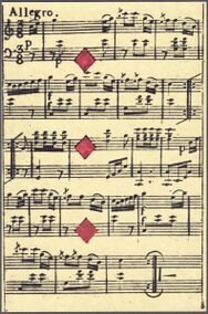 Karo-3 (frz.) Aufnahme der Reproduktion Musikalisches Kartenspiel (Faksimile Piatnik, 1981)