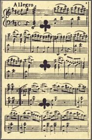 Kreuz-3 (frz.) Aufnahme der Reproduktion Musikalisches Kartenspiel (Faksimile Piatnik, 1981)