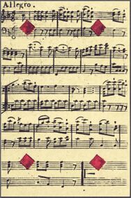 Karo-4 (frz.) Aufnahme der Reproduktion Musikalisches Kartenspiel (Faksimile Piatnik, 1981)