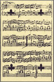 Kreuz-4 (frz.) Aufnahme der Reproduktion Musikalisches Kartenspiel (Faksimile Piatnik, 1981)