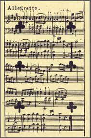 Kreuz-6 (frz.) Aufnahme der Reproduktion Musikalisches Kartenspiel (Faksimile Piatnik, 1981)